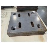 Flat bar braces, leaf springs, steel L-shaped brackets, steel slotted plates