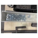 Steel tubes, bolts, steel angle bars, dowel pins, shelf brackets, u-shape brackets, figure-8 bracket