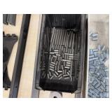 Steel tubes, bolts, steel angle bars, dowel pins, shelf brackets, u-shape brackets, figure-8 bracket