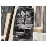 Steel tubes, bolts, steel angle bars, dowel pins, shelf brackets, u-shape brackets, figure-8 bracket