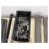 Steel tubes, bolts, steel angle bars, dowel pins, shelf brackets, u-shape brackets, figure-8 bracket