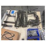 Industrial rail with heavy-duty clips, corner brackets, screws, hex couplers, and more