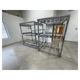 (2) Paint/Powder hanging racks. Both measure 55"L x 65" D x 82"