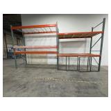 Pallet racking with glass doors on the lowest level.  Measures 273" L x 48" D x 166" H