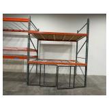 Pallet racking with glass doors on the lowest level.  Measures 273" L x 48" D x 166" H