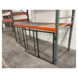 Pallet racking with glass doors on the lowest level.  Measures 273" L x 48" D x 166" H