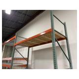 Pallet racking with glass doors on the lowest level.  Measures 273" L x 48" D x 166" H