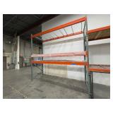 Pallet racking with glass doors on the lowest level.  Measures 273" L x 48" D x 166" H