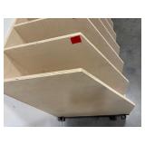 Rolling cart with wood dividers L 75” x H 42” x D 30”