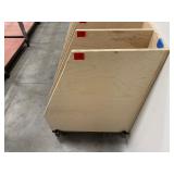 Rolling cart with wood dividers L 75” x H 42” x D 30”