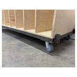 Rolling cart with wood dividers L 75” x H 42” x D 30”