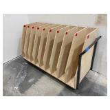 Rolling cart with wood dividers L 75” x H 42” x D 30”