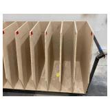 Rolling cart with wood dividers L 75” x H 42” x D 30”