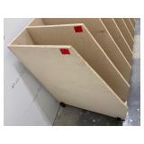 Rolling cart with wood dividers L 75” x H 42” x D 30”