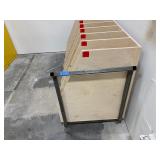Rolling cart with wood dividers L 75” x H 42” x D 30”