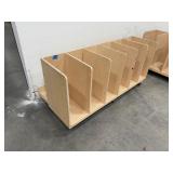 Rolling cart with wood dividers L 75” x H 42” x D 33”