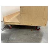 Rolling cart with wood dividers L 75” x H 42” x D 33”