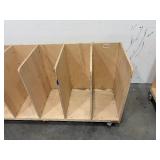 Rolling cart with wood dividers L 75” x H 42” x D 33”