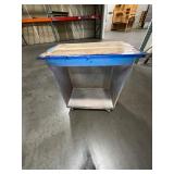 8’ x 19” mobile cart / stand. 34” x 20” mobile workbench with lower open storage.