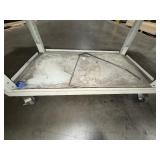 Workspace (78” x 42”) on mobile metal open-sided cart with lower shelf for storage