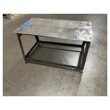 Mobile steel workbench with locking castors. 37” x 20”