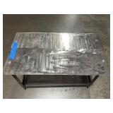 Mobile steel workbench with locking castors. 37” x 20”