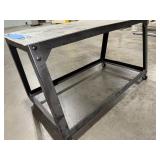 Mobile steel workbench with locking castors. 37” x 20”