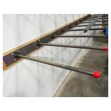 (3) 10’ long wall mounted straight bar pegs