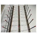 (3) 10’ long wall mounted straight bar pegs