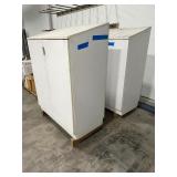 (2) White Cabinets with sloped tops 46 W x 24D x 57H