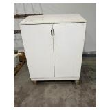 (2) White Cabinets with sloped tops 46 W x 24D x 57H