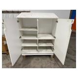 (2) White Cabinets with sloped tops 46 W x 24D x 57H