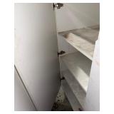 (2) White Cabinets with sloped tops 46 W x 24D x 57H