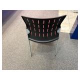 (15) SitOnIt Seating Achieve office side chair, silver frame, black plastic back, red seat