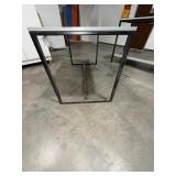 2 task tables laminated tops and black metal frames. Measurements 60" x 30" x 34" and 60" x 30" x 39"