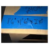 (3) work benches, metal w/wood top, all-wood table, black metal cart on casters. (1)stool w/metal frame