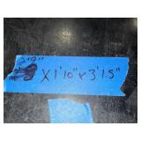 (3) work benches, metal w/wood top, all-wood table, black metal cart on casters. (1)stool w/metal frame