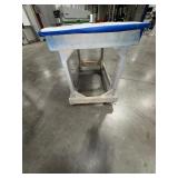 (2) workspace on carts with locking casters; (2) workspace tables with metal legs