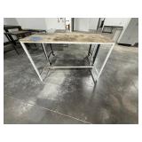 (2) workspace on carts with locking casters; (2) workspace tables with metal legs