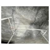 (2) workspace on carts with locking casters; (2) workspace tables with metal legs