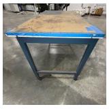 (2) workspace on carts with locking casters; (2) workspace tables with metal legs