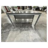 Conference table w/inset technical port; Workspace table with modesty panel & cable grommets