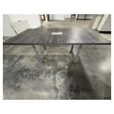 Conference table w/inset technical port; Workspace table with modesty panel & cable grommets