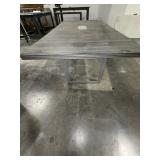Conference table w/inset technical port; Workspace table with modesty panel & cable grommets