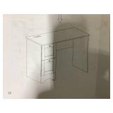 SILKYDRY Computer Desk with Power Outlet and Drawers, 43" Home Office Desks, Farmhouse Writing Study Workstation for Teens, Small Computer Desk for Small Spaces (Walnut)