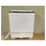 Costway 26 lbs Portable Semi-automatic Twin Tub Washing Machine with Drain Pump Gray (Transit Damage)