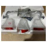 JONATHAN Y JYL7524B Staunton 24" 3-Light Iron/Glass Modern Cottage LED Vanity Light Casual Farmhouse 2700K LED 4W Bulbs Included Bathroom Hallway Living Room Bedroom Mirror Cabinet, Chrome