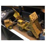 3 Vintage Large Tonka Dump Trucks - Wrecker