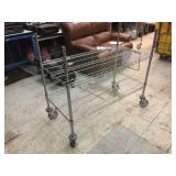 NSF Rolling Wire 2 Shelf/Rack - 48" x 24" x 43" - Good
