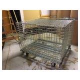 Rolling Heavy Wire Storage Cages 48" x 40" x 38"